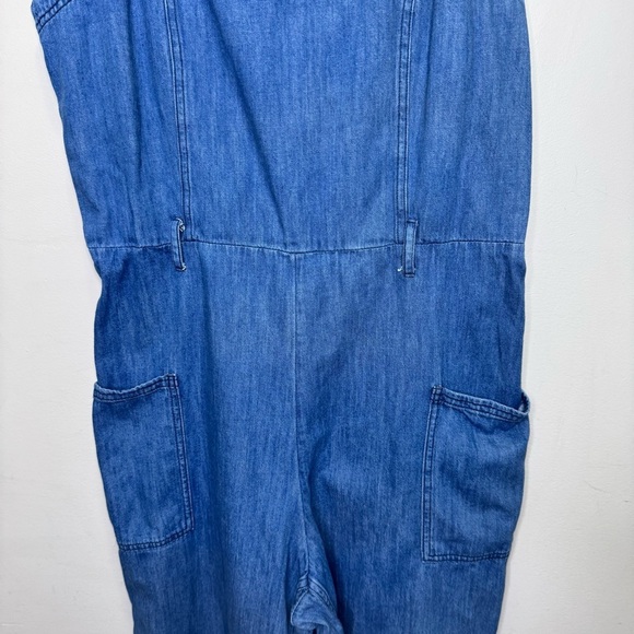 Old Navy Sleeveless Tie-Belt Utility Jean Jumpsuit Size Large Missing Belt - Picture 6 of 14